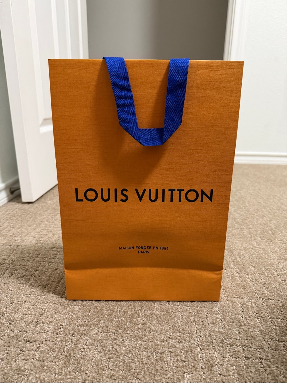 Louis Vuitton Orange Bag with Navy Logo